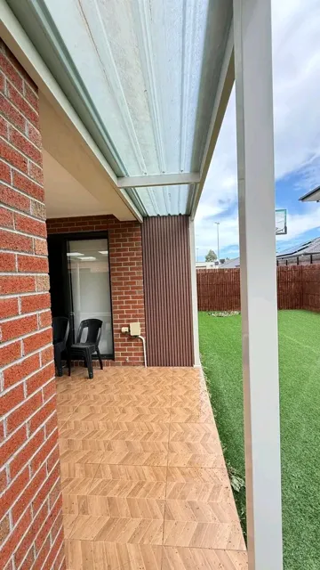 Covered paved walkway