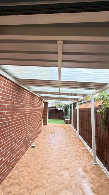 Covered paved walkway